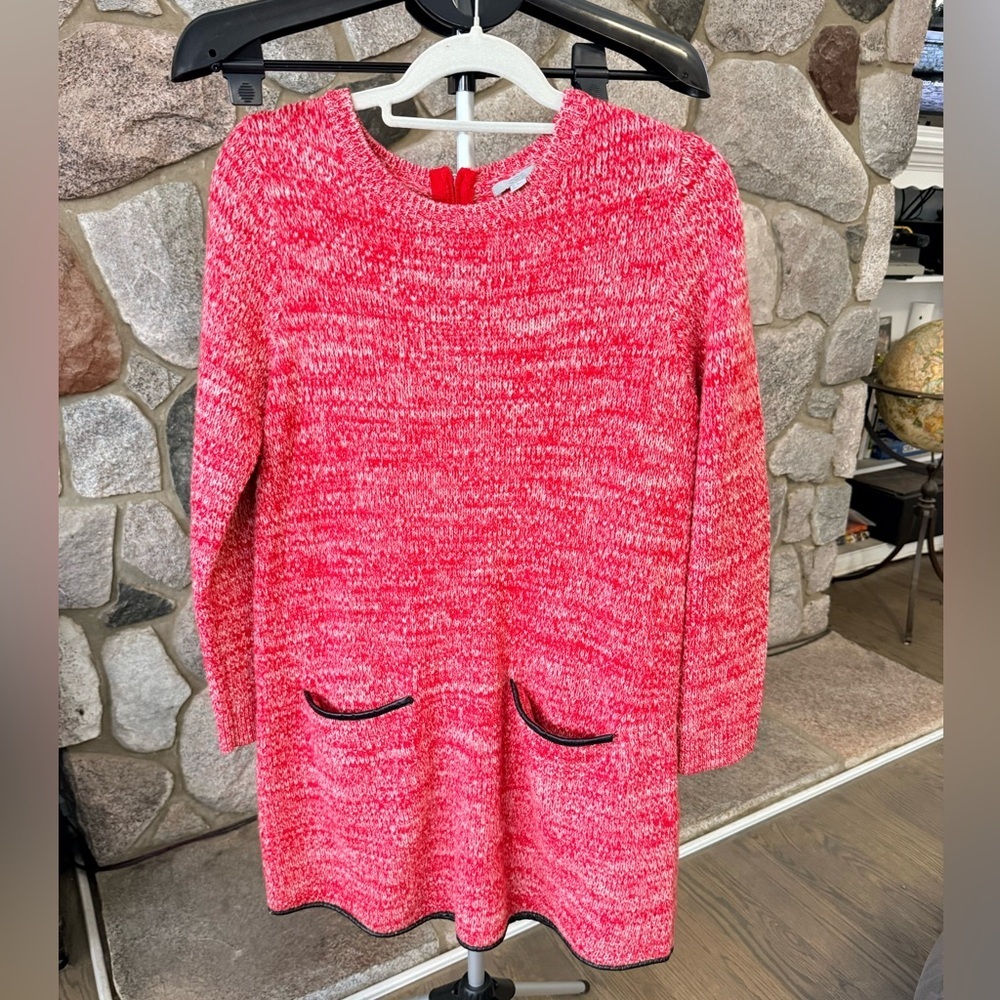 COS knit dress 100% lamb wools with leather trim
Size M